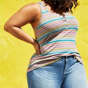 Torrid Henley Multi-striped Tank